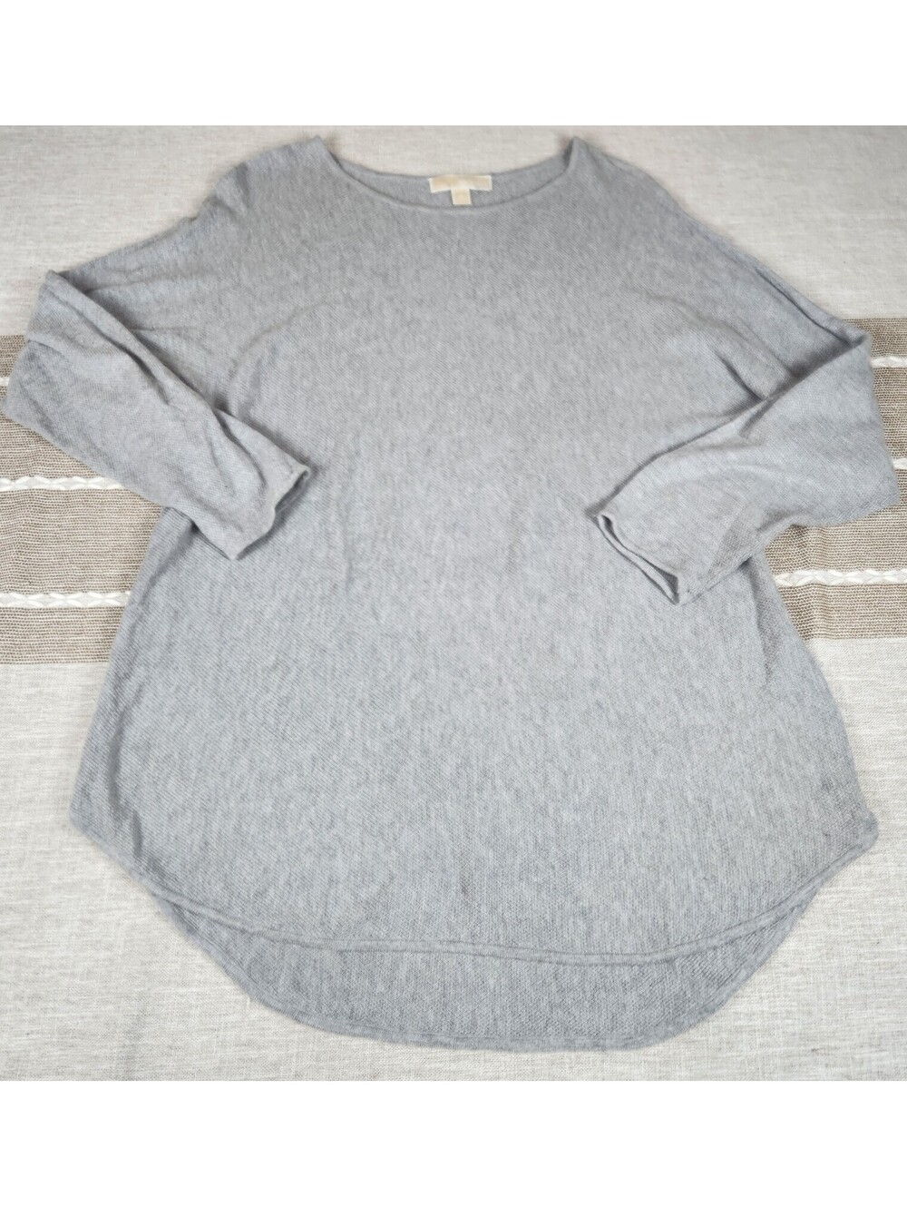 Michael Kors Women's Gray Casual Comfort Sweater Metal Logo Size XL